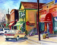 Art Gallery Row Eureka MO Watercolor Small Town Missouri